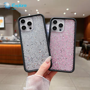IExplore alta calidad chicas blingbling estrellas brillantes gota <span class=keywords><strong>glus</strong></span> acrílico + TPU WF funda de teléfono para iPhone 16 Pro Max - Product Image 2