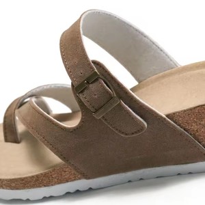 2024 nouveau Style femmes tongs réglable boucle sangle liège pantoufles daim talon compensé <span class=keywords><strong>sandales</strong></span> en plein air dames chaussures à la mode - Product Image 6