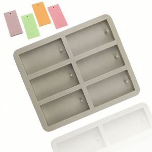 Moule en silicone écologique à 6 cavités carrées pour gypse, savon, bougie, aromathérapie, avec logo personnalisé, OEM/ODM - Product Image 1