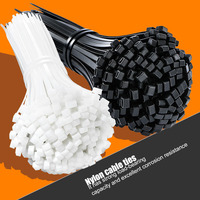 Attaches-câbles en nylon autobloquants de haute qualité, résistants aux chocs, portables, pour voiture, longueur 200 mm, couleur noire, vente en gros