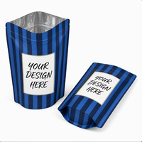 Sachet d'emballage pour pop-corn imprimé avec logo personnalisé, pochette verticale sans frais de plaque, sac en Mylar avec fermeture éclair pour snacks de pop-corn caramélisé gourmet