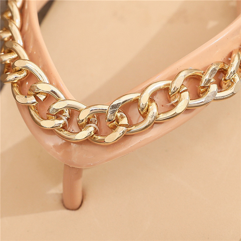 Fashion Flat Flip-flops Women's Chain Slippers Outdoor EVA Flipflops Girls