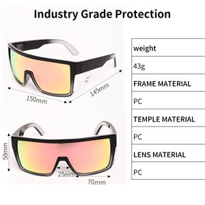 Gafas de Sol de Seguridad Finewell 3411 Z87, Lentes de Gran Tamaño con Gradiente, Montura Grande de una Sola Pieza, Protección UV400 - Product Image 3