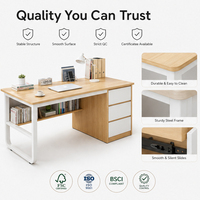 Mobilier en forme de L cadre en métal bois bureau Table maison grand coin Studio ordinateur bureau meubles