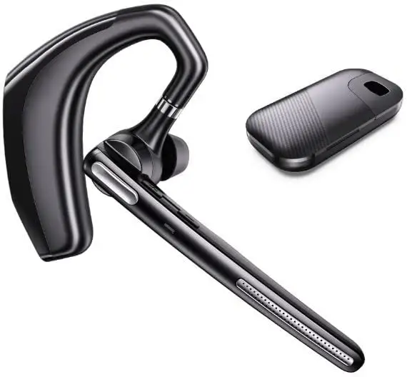 Single ear Bluetooth Wireless Headset V5.1 with Noise Canceling Mic 100 Hours Work time Bluetooth Earpiece with 400mAh Battery