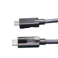 USB Industrial tipe-c Male ke Male 3.2 Gen2 10Gbps 20Gbps USB-C kabel Data dengan Scerws pengunci tunggal 1m 2m 3m 5m Logo kustom
