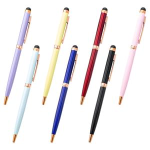 Yüksek kaliteli bükülmüş Metal iş ofis Stylus yumuşak dokunmatik alüminyum tükenmez kalem ile özel logo tükenmez tıklama kalemi - Product Image 1