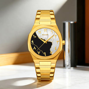 Bold <b>Mens</b> <b>Watch</b> with Prominent Case and Sturdy Construction Unique style of <b>black</b> and white split dial custom band logo - Product Image 2