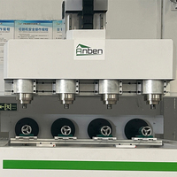 Routeur CNC rotatif multi-têtes 4 axes ANBEN - Équipement de fabrication de lits en bois avec système de contrôle DSP et options Syntec