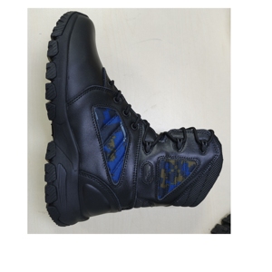 DFM13 Customized Black cow leather with blue camouflage <b>security</b> men tactical <b>boots</b> duty men shoes men size 38 - 46 - Product Image 1