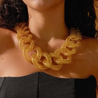 3D impression creux gros lien chaîne collier filigrane maille surdimensionné audacieux progressivement déclaration bavoir collier mode bijoux de mariage