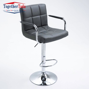 Silla de Bar Giratoria Moderna de Hierro Blanco para Hogar, Bar y Sala de Estar - Product Image 1