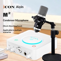 Microphone à condensateur sans fil Aiken M2 en métal XLR pour ordinateur de bureau, enregistrement cardioïde directionnel 48V, réduction du bruit, direct