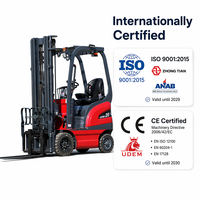 Forklift Listrik 1-2 Ton 4WD Baterai Lithium-Ion Bersertifikasi CE Counterbalance Gudang Kompak Motor AC Pendek Elektrik