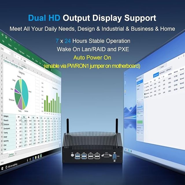 Boost Your Productivity with the  Industrial Mini Desktop PC, Which Supports Simultaneous Dual Independent Displays,Win11 Pro