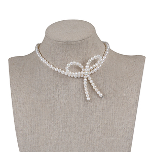 Collier ras de cou en perles d'eau douce de pomme de terre en gros, bijoux - Product Image 4