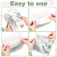 Bas quantité minimale de commande En Gros Écologique Vert Sauge Floral Oiseau Papier Boîte Cadeau Party Favor Bonbons Traiter Gable Boîtes avec Chinoiserie