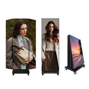 Pantalla LED portátil ultrafina de 3 pliegues, cartel digital plegable sin costuras para interiores, listo para usar. - Product Image 1