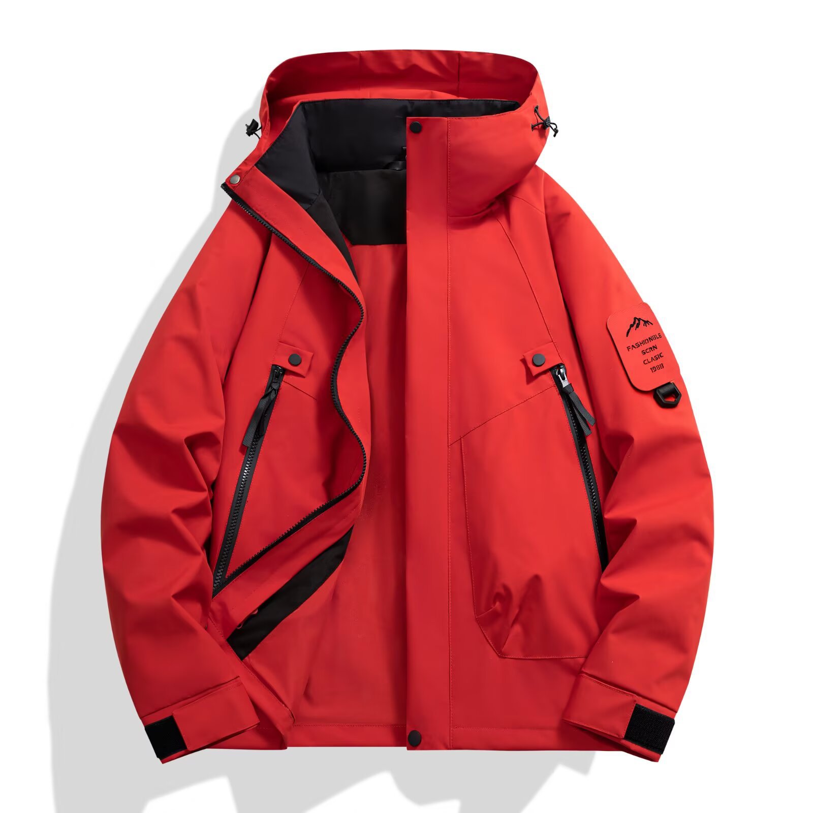 [spot flash] veste imperméable coupe-vent rouge brique