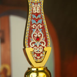 HT东正教天主教耶稣受难像十字架，带烛台耶稣装饰基督雕像 & 教堂家庭餐桌装饰雕像 - Product Image 5