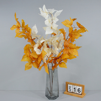 Belles couleurs, feuilles artificielles en soie bleu poussière, branches vertes, décoration intérieure et extérieure, feuillage artificiel.