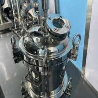 Homogénéisateur compact en acier inoxydable avec moteur, pompe, couvercle à serrage, jauge et cadre mobile pour le traitement industriel des liquides alimentaires et chimiques