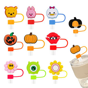 Embouts de paille anti-poussière réutilisables en silicone personnalisés pailles à boire bouchon fleur <span class=keywords><strong>marguerite</strong></span> paille Topper Charms Cover Tumbler Topper - Product Image 1