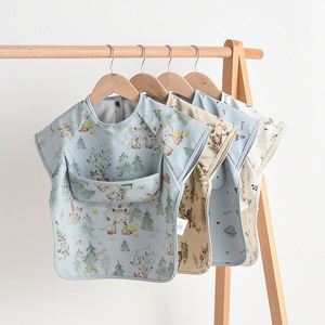 Babero Impermeable Reversible de PU Estilo Coreano para Niños, Delantal sin Mangas para Bebés, Mantiene la Ropa Limpia Durante las Comidas y el Destete, Ideal para el Verano - Product Image 3