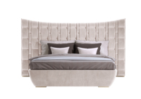 Lit double en cuir véritable souple, de luxe moderne, design king size