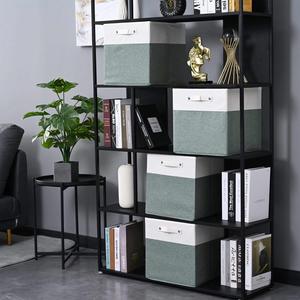 Boîtes de rangement en tissu de lin avec poignées, pliables, pour l'organisation des placards, des tiroirs et de la maison - Product Image 5