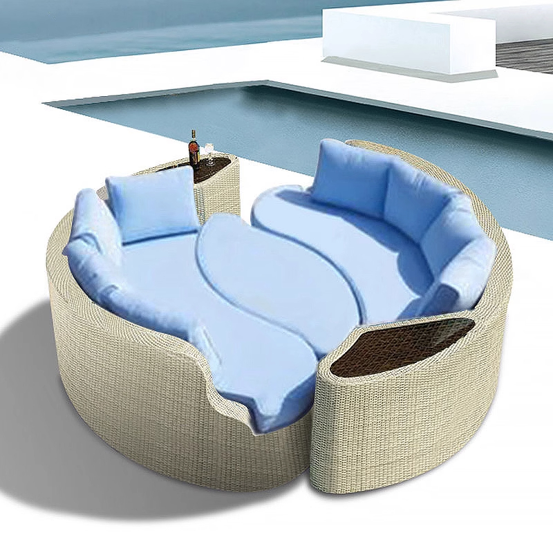 2*Half-moon sofa footstool
