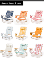 Nouveau Logo personnalisé extérieur 5 positions Portable léger pliant en aluminium voyage pique-nique plage chaise longue avec sangles de sac à dos