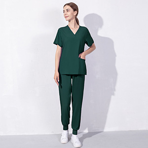 Conjunto de uniformes médicos de enfermería para mujer de nuevo estilo, uniforme de diseñador de Hospital de tela elástica de Spandex apto para enfermeras y personal - Product Image 4