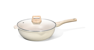 Fabricant OEM, design moderne et luxueux, poêles à <span class=keywords><strong>paella</strong></span> en alliage d'aluminium antiadhésif avec couvercle en verre, durables et écologiques - Product Image 2