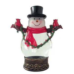 定制个性化旅行纪念品礼品圣诞玻璃圆顶雪球树脂乡村水晶球城市雪球