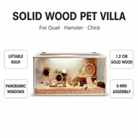 Nichoir en bois pour cailles, hamsters et poussins avec toit relevable et fenêtre en acrylique