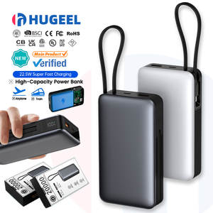 Sạc dự phòng 20000mAh, pin dự phòng di động, trạm sạc 20000mAh tích hợp cáp, có thể <span class=keywords><strong>in</strong></span> logo tùy chỉnh cho điện thoại, tai nghe - Product Image 1