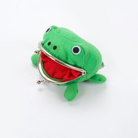 Dompet Katak Anime Keren Dompet Koin Beludru Hijau Bentuk Katak untuk Penggemar Hadiah Cosplay