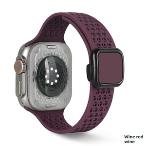 ใช้งานร่วมกับสายซิลิโคนแบบเจาะรูสไตล์ IWatch หัวเข็มขัดแบบพับได้ ปิดด้วยแม่เหล็ก 42 มม./46 มม. S110 - Product Image 2