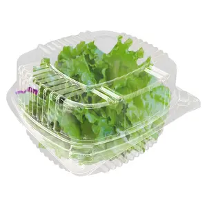 Kotak Kemasan Clamshell Sayuran dan Buah, Kotak Nampan Kerang Selada Transparan Harga Terbaik
