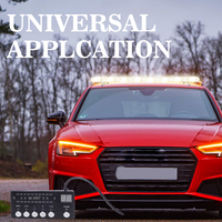 Barre lumineuse d'avertissement clignotante bleue universelle pour voitures, camions et camionnettes d'urgence