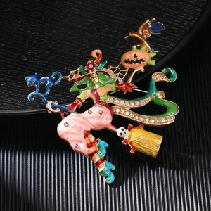 Nuevo Broche de <span class=keywords><strong>Calabaza</strong></span> Vintage de Alta Gama para Mujer, Joyería de Corsage de Bruja de Halloween - Product Image 1