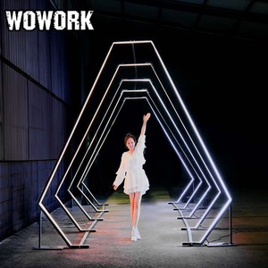 <span class=keywords><strong>Arche</strong></span> en forme de cœur géante illuminée RGB en métal blanc WOWORK Fushun 2026 pour mariage, événement, fête, accessoires - Product Image 2