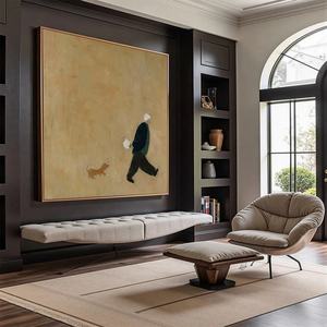 Peinture à l'huile figurative minimaliste personnalisée pour promenade d'après-midi, art mural abstrait peint à la main, peinture à l'huile contemporaine - Product Image 5