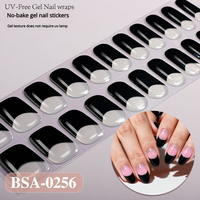 Bandes de gel semi-durcies sans UV pour ongles, autocollants pour ongles sans cuisson, bandes de manucure longue durée pour le nail art DIY