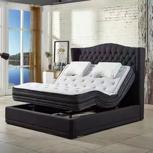 SUNSGOODS Роскошная оправа для кровати Queen King из натуральной искусственной кожи стеганое изголовье мягкая платформа для кровати без прочных деревянных реек