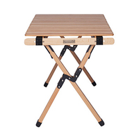 Table de camping pliante portable en bois de hêtre pour pique-nique, mobilier d'extérieur professionnel pour villa chinoise, 80x52x46/56 cm