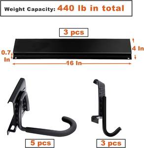 Insertion de vis carré rainuré <span class=keywords><strong>plaque</strong></span> mur vélo cintre Suspension <span class=keywords><strong>porte</strong></span>-vélos <span class=keywords><strong>pour</strong></span> Garage crochets suspendus support jusqu'à 300lbs - Product Image 3