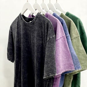 Camisetas Casuales de Secado Rápido para Hombre, con Logotipo Personalizado, Estilo Vintage, Lavado Ácido, Impresión DTG, 100% Algodón, Cuello Redondo, Tejido de Punto, Diseño Sólido, Talla Grande - Product Image 1