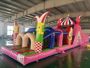 Надувная полоса препятствий QIQU 4x13м «Гигантский комбо» с 2 горками, зоной для лазания и прыжков, для карнавала, в стиле «гигантский клоун» - Product Image 2